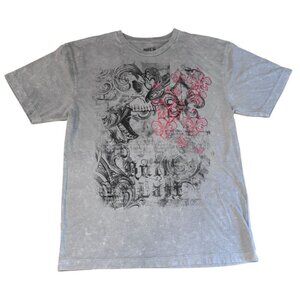 Route 66 T-Shirt "Built to Last" Gray Cotton Poly Blend Men's Size Large